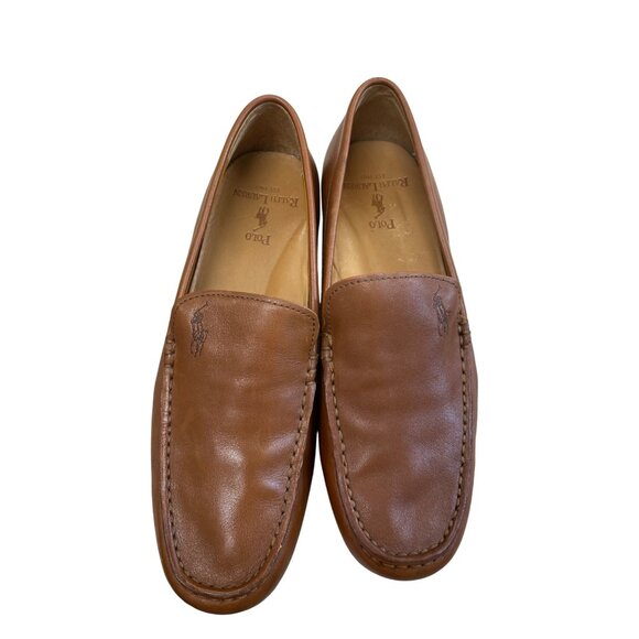 Polo Ralph Lauren Allon Mens Brown Leather Slip-On Loafers Size 7.5D SKU 8338 - Picture 9 of 14